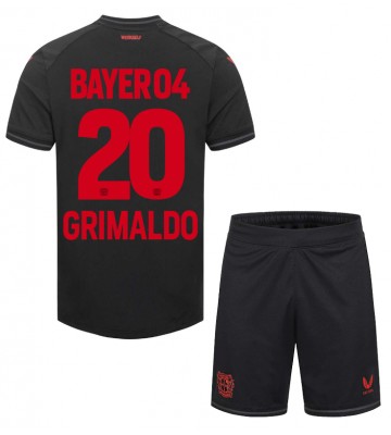 Bayer Leverkusen Alejandro Grimaldo #20 Hemmaställ Barn 2023-24 Kortärmad (+ Korta byxor)